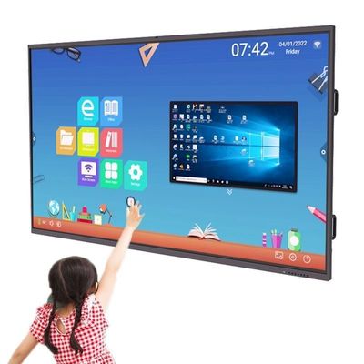صفحه‌نمایش چند لمسی 86 اینچی 4K UHD تخت تعاملی برای آموزش سیستم‌عامل اندروید 12
